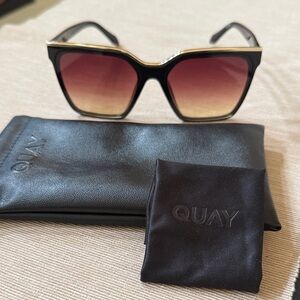 Quay Australia Black and Gold Gradient Sunglasses